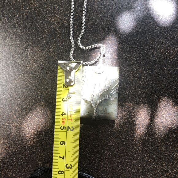 Tree Of Life Pendant Wire Wrap Necklace And Jasper Stone, Reiki, Yoga, Buddhist - Picture 7 of 8